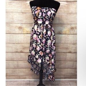Strapless Boho Hi Low Dress Mimi Chica size medium